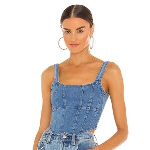 Revolve Denim Corset Top